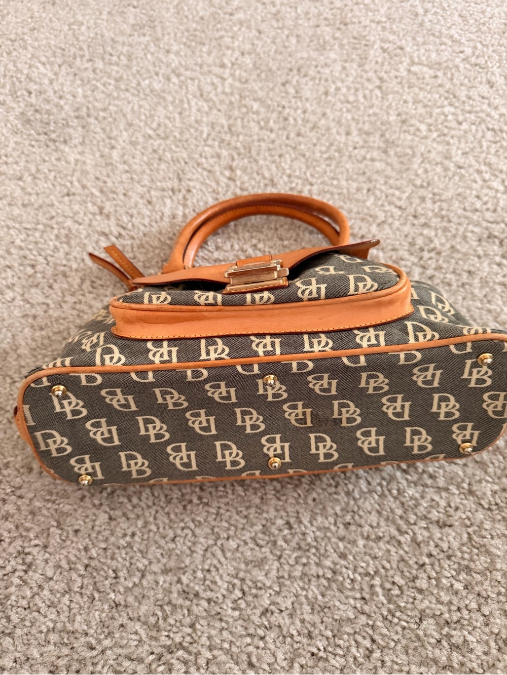 Dooney & Bourke Tan & Brown Signature Logo Satchel - Picture 8 of 10